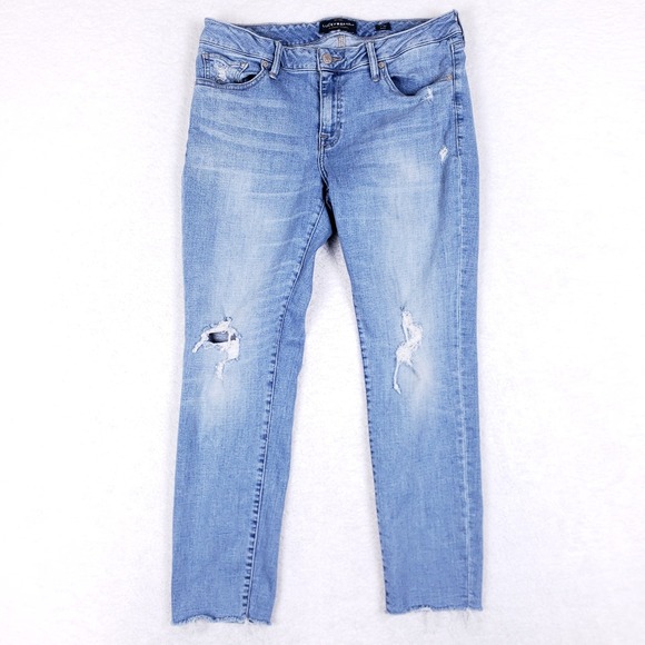 Lucky Brand Denim - Lucky Brand Lolita Skinny Distressed Ankle Jeans 10 Light Wash